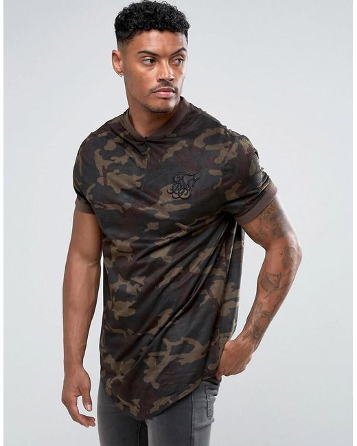 SIKSILK Synthetic T-shirt In Camo in 