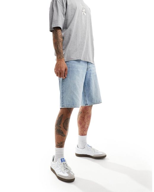 G-Star RAW – locker geschnittene jeans-shorts in Blue für Herren