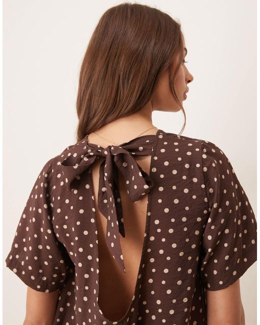 ASOS Brown Open Back Tie Top