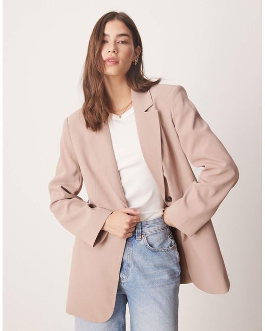ASOS Natural Tailored Relaxed Blazer