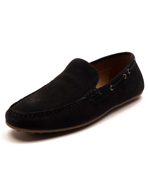Duval - mocassins casual à enfiler en cuir et daim Thomas Crick pour homme en coloris Black