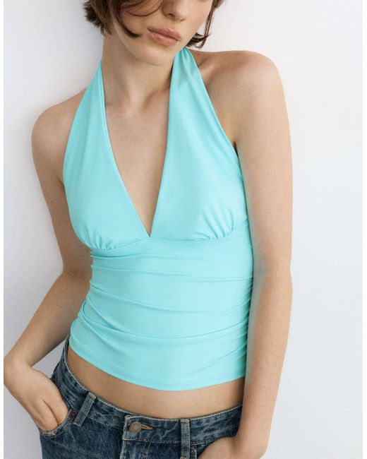 Pull&Bear Blue – neckholder-oberteil