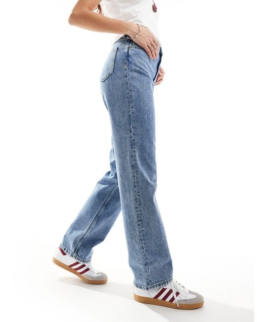 Monki Blue Taiki High Waist Mom Jeans