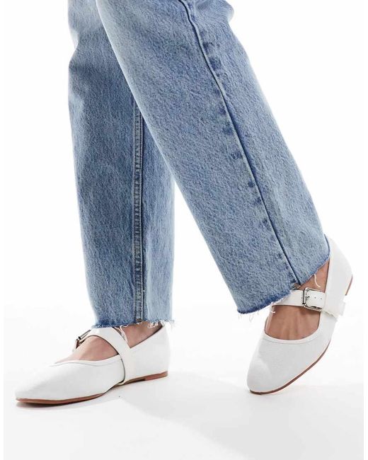 Bailarinas Blancas Estilo Merceditas Lou De -Blanco ASOS de color Blue