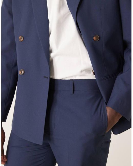 ASOS Pantalon Met Rechte Pijpen in het Blue voor heren