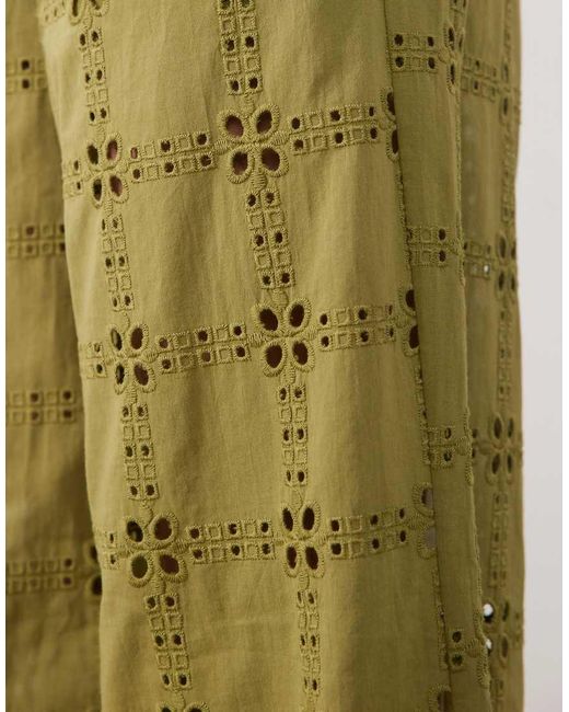 New Look Green Co-Ord Crochet Wide Leg Trousers
