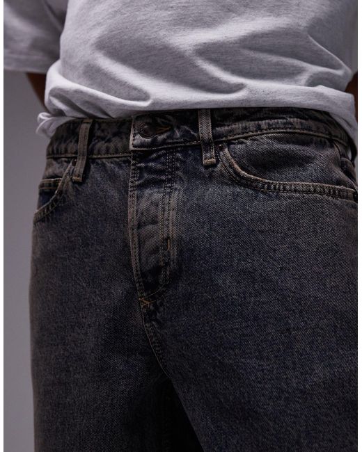 Topman Gray Wide Jeans for men