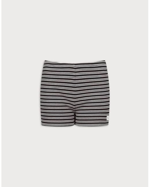 Tala Black Striped Knit Shorts