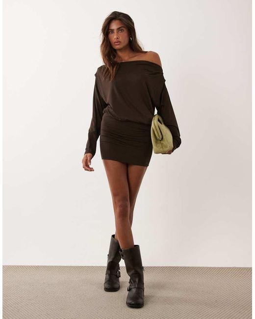 ASOS Natural Long Sleeved Mini Dress