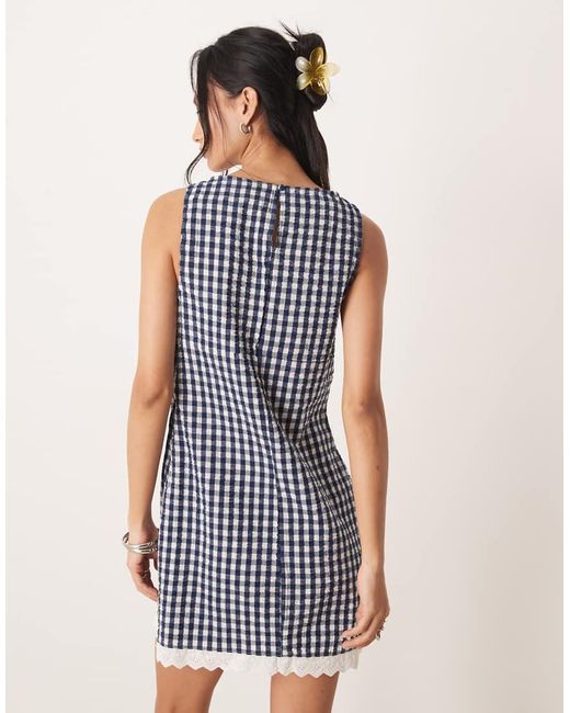 ASOS Natural Slash Neck Mini Sundress With Sculpted Bust And Eyelet Hem