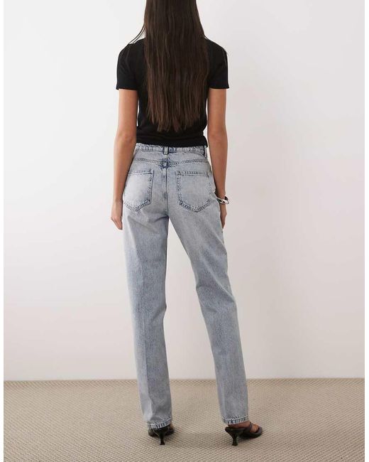 ASOS Blue 90s Straight Jeans With Crease Detail