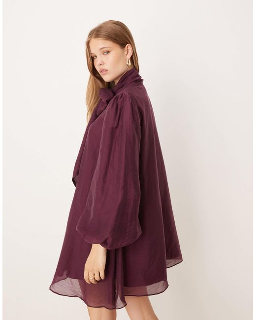 Glamorous Purple Chiffon Floaty Boho Mini Dress