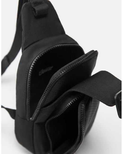 Pull&Bear Black Stwd Crossbody Backpack for men