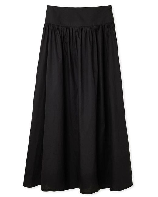 NA-KD Black Gathered Maxi Cotton Skirt