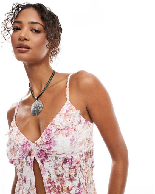 ASOS White Mix & Match Ruffle Split Front Cami