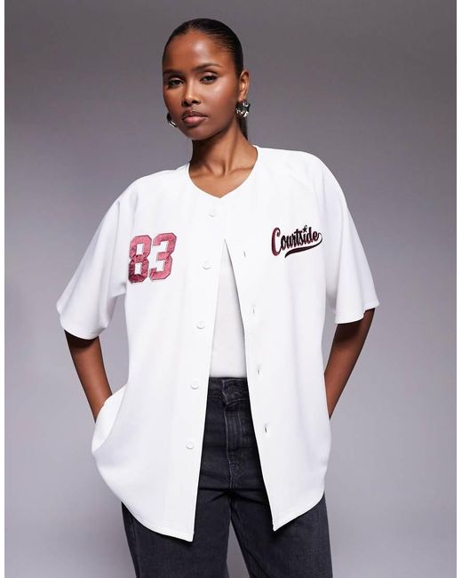 Courtside Blue Oversized Baseball Jersey