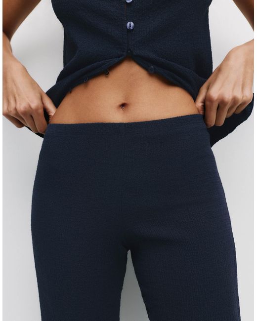Pull&Bear Blue – gerade geschnittene hose aus crêpe
