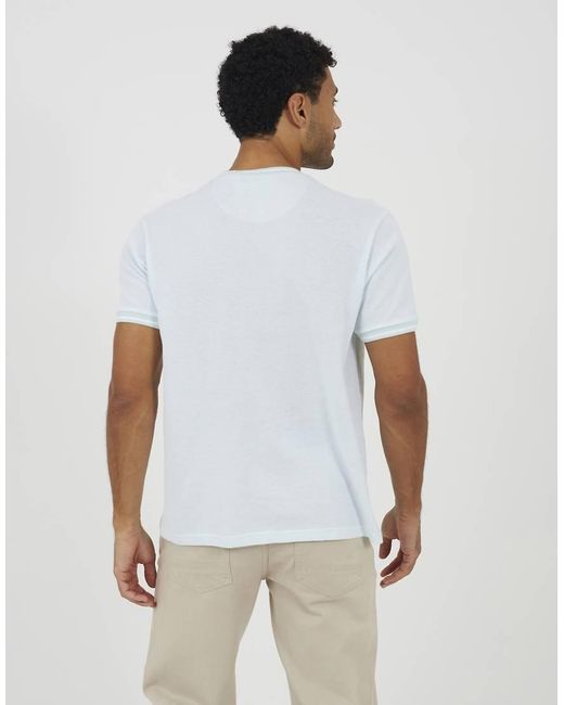 Brave Soul White Crew Neck Jacquard Knit T-Shirt for men