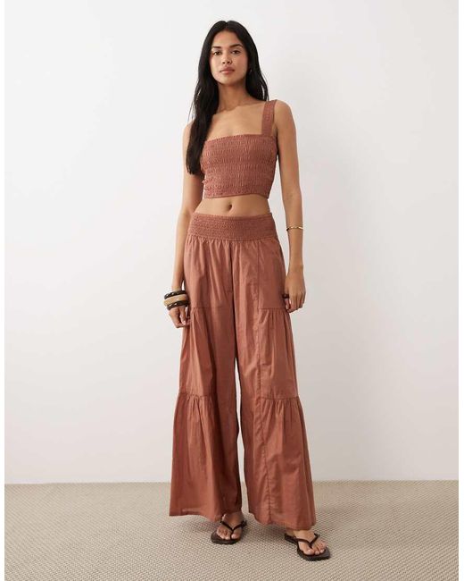 Iisla & Bird Brown Shirred Cami Top