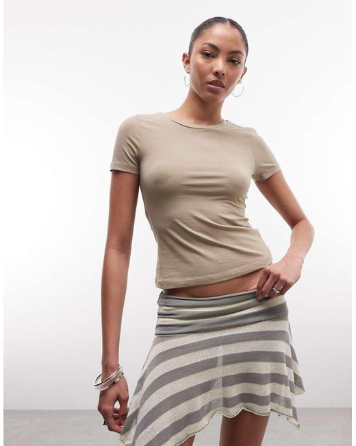 Monki Brown Slim Fit Baby Tee