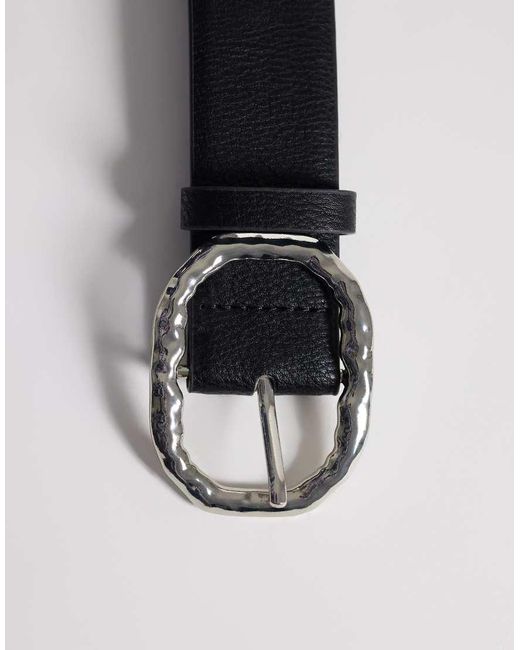 Vero Moda Multicolor Faux Leather Hammered Metal Buckle Belt