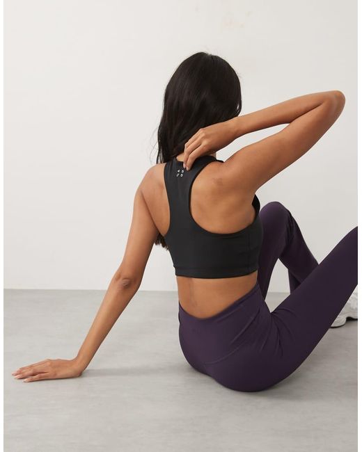 4505 Black Active Racer Back Medium Support Sports Bra