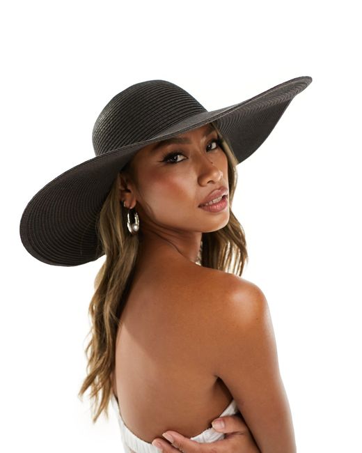 Sombrero floppy con ala ancha South Beach de color Brown