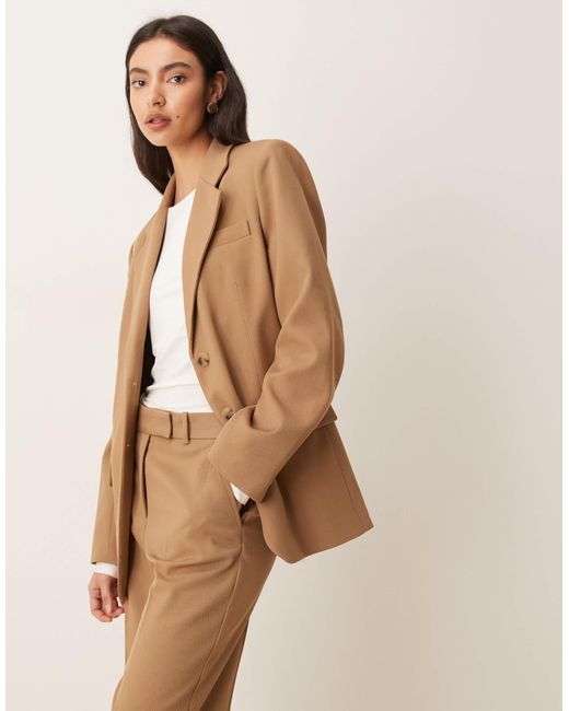 Blazer d'ensemble ajusté - beige Mango en coloris Natural