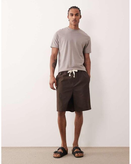ASOS Gray Mid Length Jort With Drawcord for men