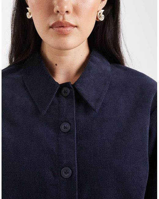 ASOS Blue Cropped Corduroy Shirt