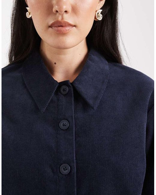 ASOS Blue Cropped Corduroy Shirt