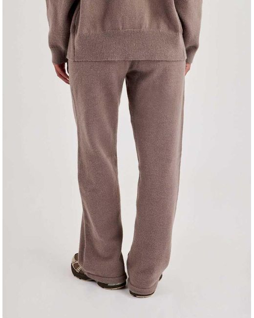 CERNUCCI Gray Knitted Stitch Detail Wide Leg Jogger