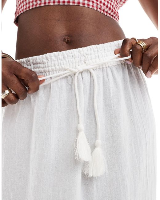 Vero Moda White Boho Maxi Skirt