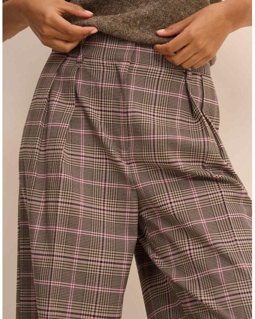 Nobody's Child Natural Tailored Wide Leg Suit Pants