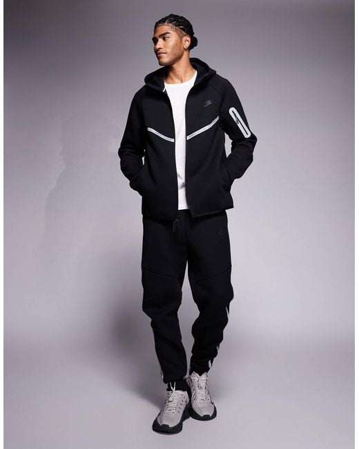 Nike Blue Tech Fleece Reflective Full Zip Hoodie for men