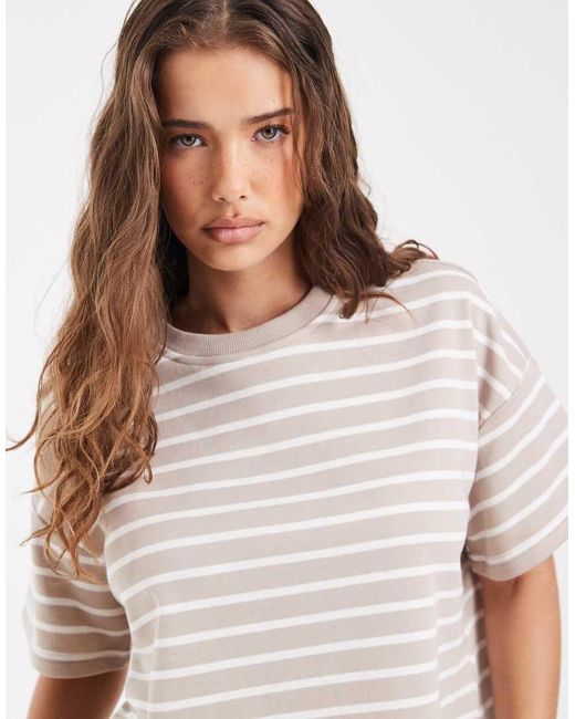 Pieces White Boxy Sweat T-shirt Co-ord