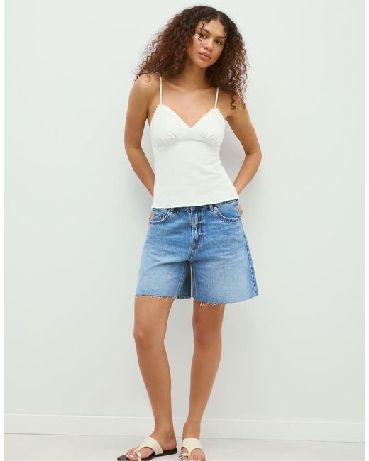 Stradivarius White Rustic Strappy Top