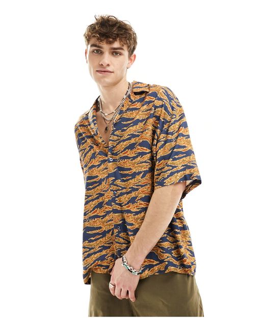 Viggo Multicolor Pasvoir Wave Printed Short Sleeve Shirt for men