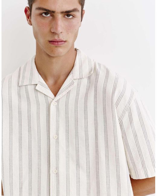 Pull&Bear – rustikales hemd in White für Herren