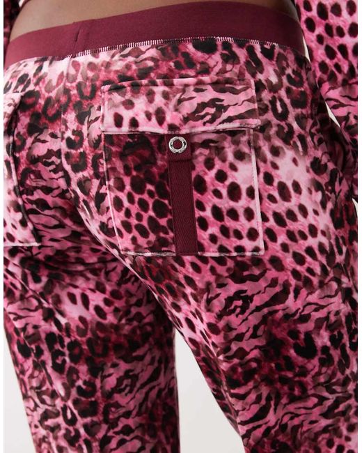 Juicy Couture Red Exclusive Velour Pocket Detail Flare joggers Co-ord