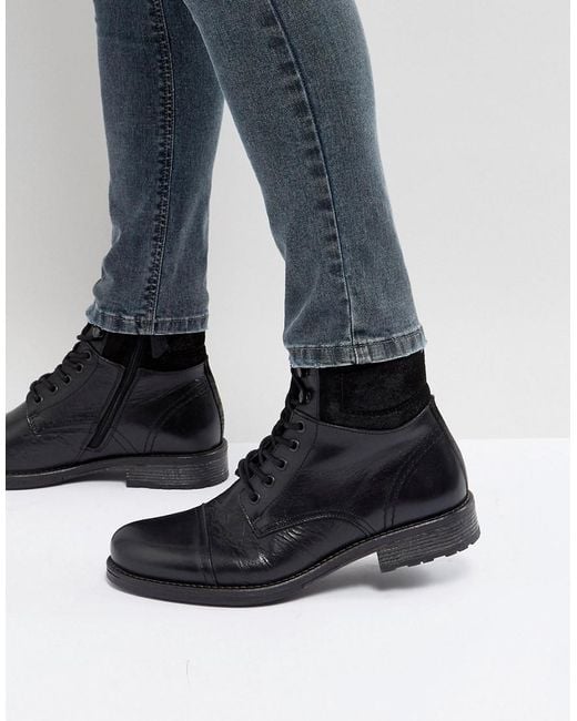 aldo black lace up boots