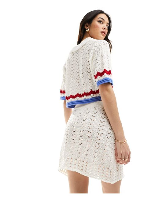 ASOS White Knitted A Line Mini Skirt