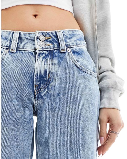Jean ample à taille ultra basse - clair délavé Levi's en coloris Blue