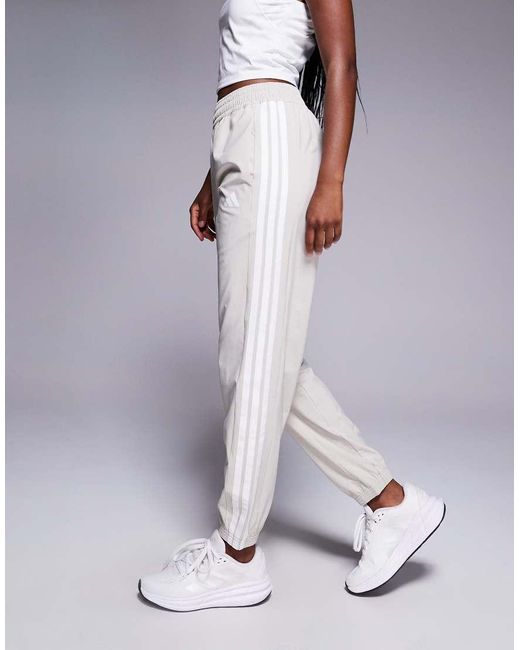 Adidas Originals Purple Adidas Training 3 Stripe Woven joggers
