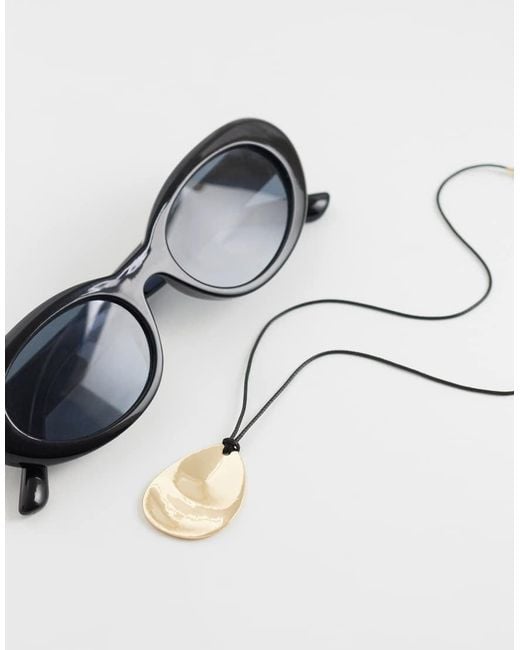 ASOS Metallic Corded Necklace With Small Molten Pendant