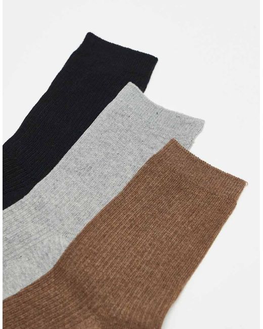 Pieces White 4 Pack Ribbed Socks