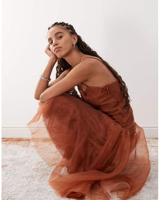 brown organza dress Two-Colored Taffeta and Organza Gown – John Paul Ataker main image 1
