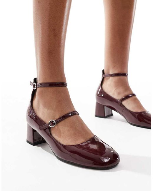 New Look Brown High Ankle Heeled Mary Jane