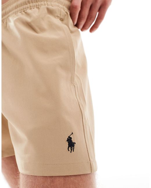Traveler icon - pantaloncini da bagno slim taglio medio color cuoio con logo di Polo Ralph Lauren in Natural da Uomo