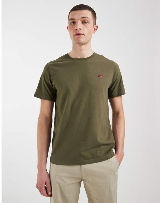 Levi's Green Original Small Batwing Logo T-shirt for men